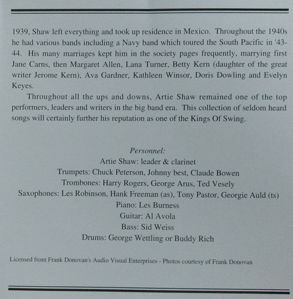 Artie Shaw & His Orchestra* : Artie Shaw & His Orchestra (CD, Comp, Mono)