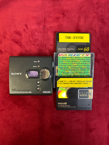 Sony Walkman MZ-NE410 MDLP Minidisc Recorder Player Bundled w/ 3 MiniDiscs