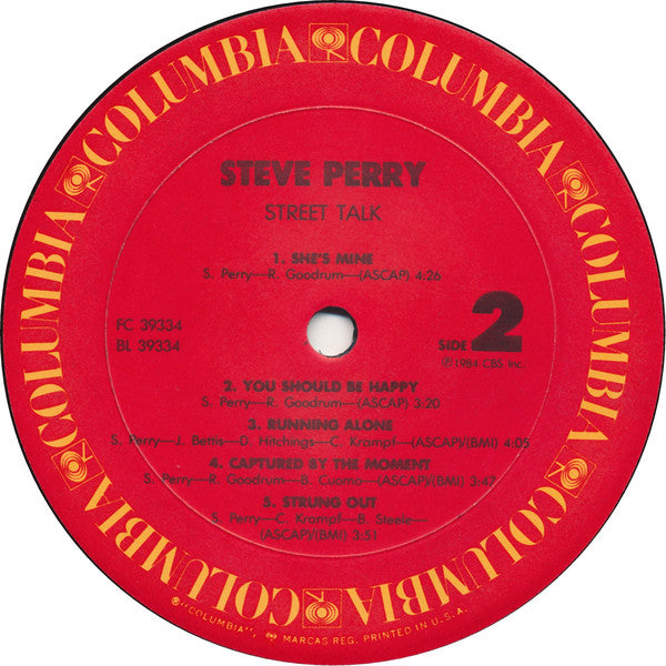 Steve Perry : Street Talk (LP, Album, Pit)