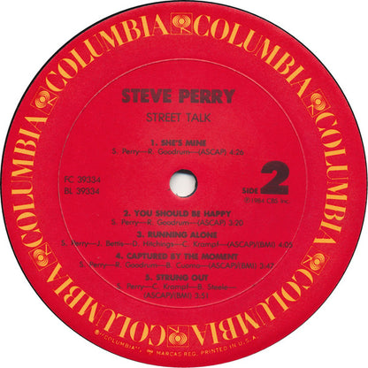 Steve Perry : Street Talk (LP, Album, Pit)