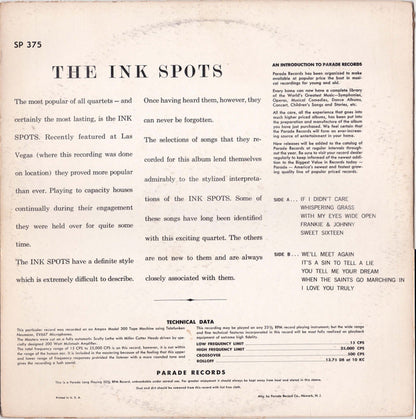 The Ink Spots : The Sensational Ink Spots (LP, Album, Mono)