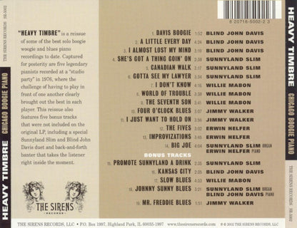 Various : Heavy Timbre - Chicago Boogie Piano (CD, Comp, RE)