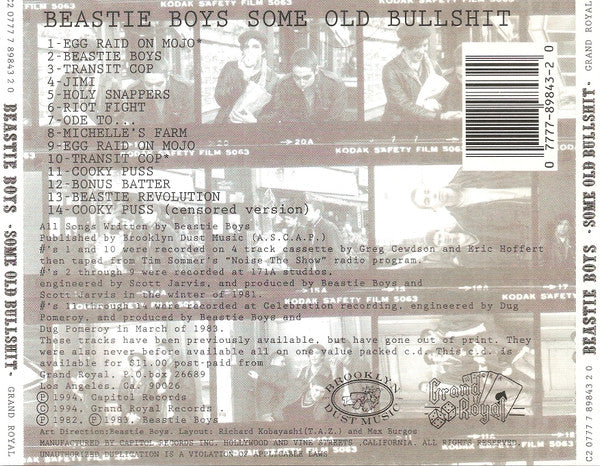 Beastie Boys : Some Old Bullshit (CD, Comp, Mar)