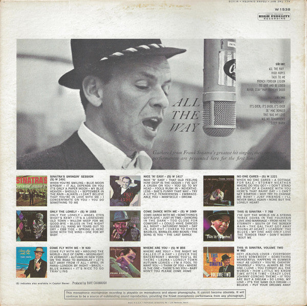 Frank Sinatra : All The Way (LP, Comp, Mono, RE)