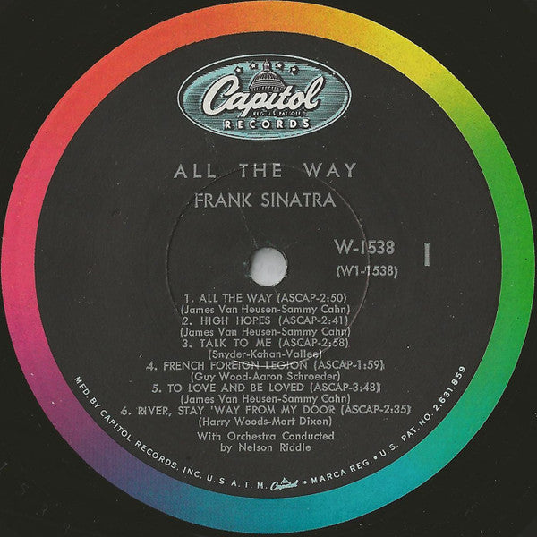 Frank Sinatra : All The Way (LP, Comp, Mono, RE)