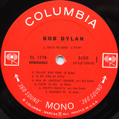 Bob Dylan : Bob Dylan (LP, Album, Mono, RE, Pit)