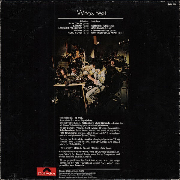 The Who : Who's Next (LP, Album, RE)