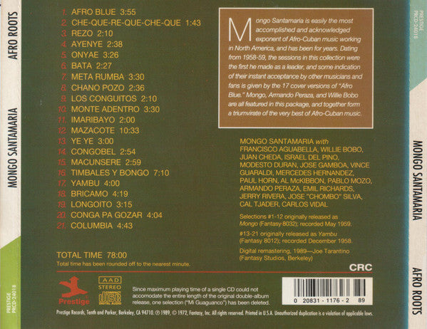 Mongo Santamaria : Afro Roots (CD, Comp, Club, RE, RM)