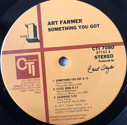 Art Farmer With Yusef Lateef & David Matthews' Big Band* : Something You Got (LP, Album)