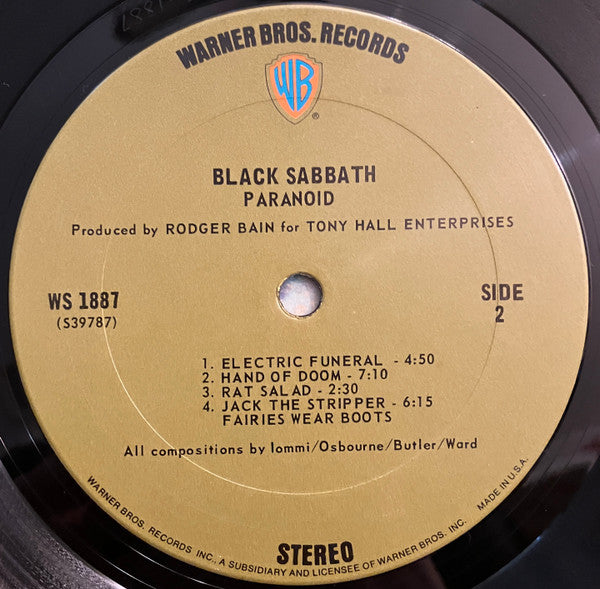 Black Sabbath : Paranoid (LP, Album, CSM)