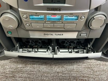 Philips AZ2765 Portable Boombox * CD-Radio-Double Cassette * Fully Serviced * New Belts