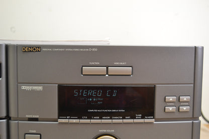 Denon D-1250 Mini Shelf Stereo System * 50W RMS * Remote * Manual
