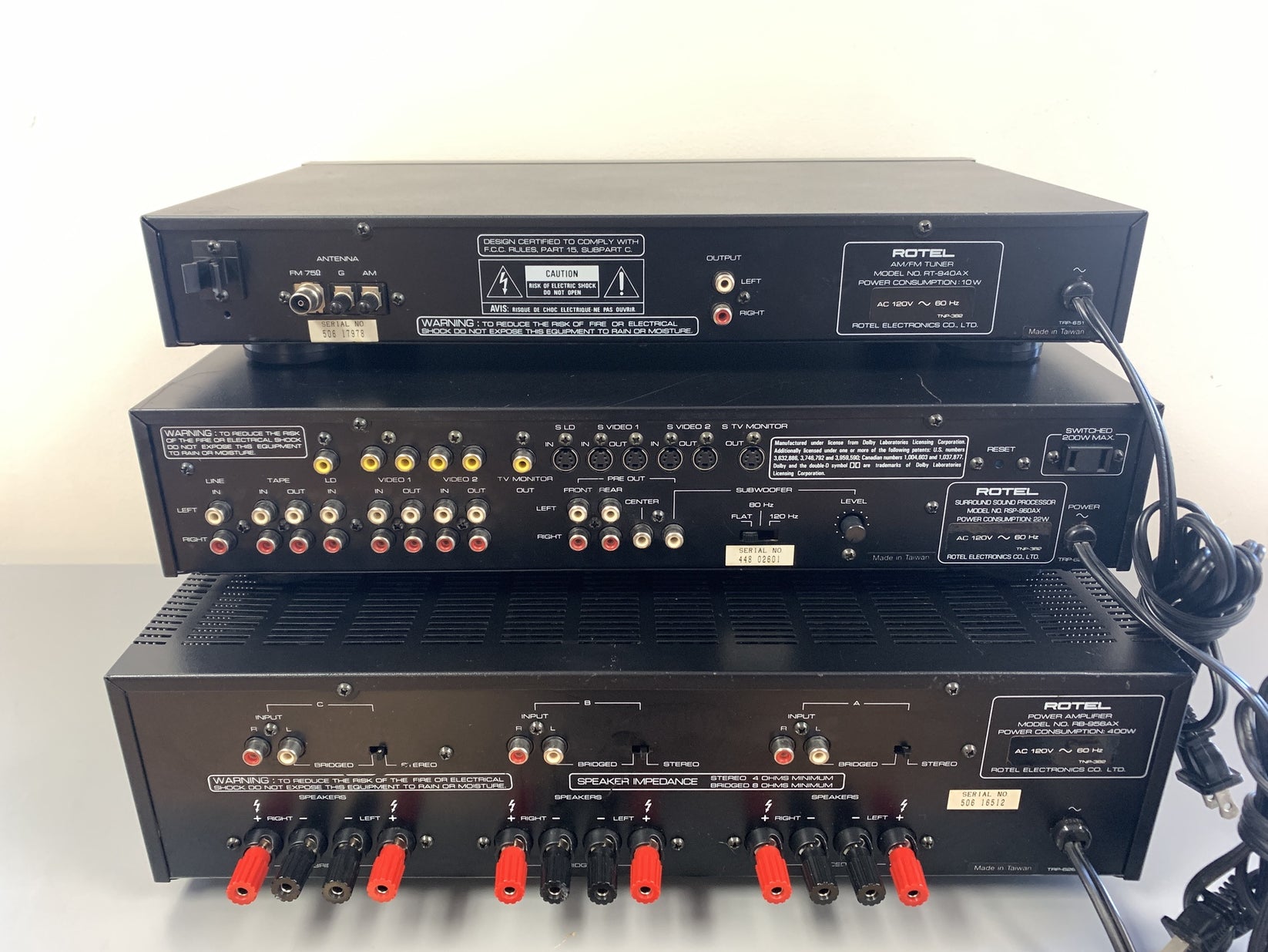 Rotel RB-956AX 6 Channel Power Amp *RSP-960AX Preamplifier *RT-940AX T ...