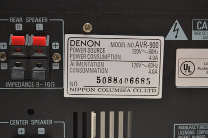 Denon AVR-900 Stereo Receiver * Remote * Fully Serviced * 60W RMS * Manual