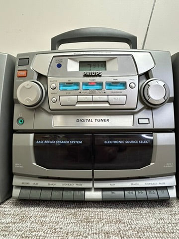 Philips AZ2765 Portable Boombox * CD-Radio-Double Cassette * Fully Serviced * New Belts