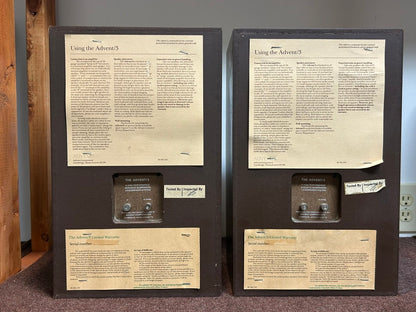 Advent/3 Bookshelf Speakers * Fully Serviced * Original Boxes