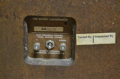 Advent - The New Advent Loudspeaker * New Foams 6/26 * No Store Shipping