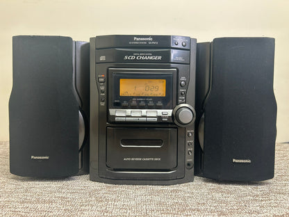 Panasonic SA-PM12 CD Stereo System * 5 Disc Changer * Radio * Cassette * Speakers