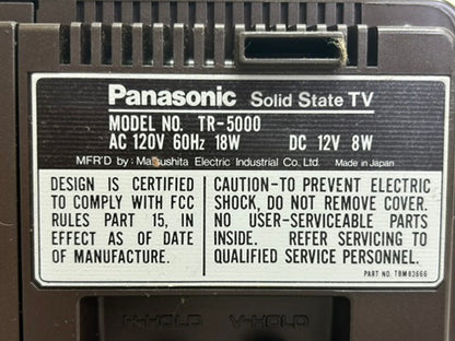 Panasonic TR-5000 Portable Radio * Cassette * B&W TV * Fully Serviced * New Belts * Manual