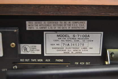 Sherwood S-7100A Stereo Receiver * 20W RMS * Fully Serviced