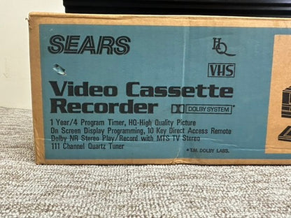 Sears 934.53451750 VHS Video Cassette Recorder * Remote * Box * New Belts * Fully Serviced