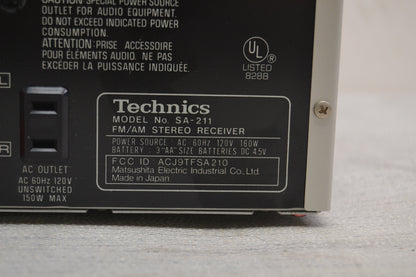 Technics SA-211 Stereo Receiver * 25W RMS * Fully Serviced