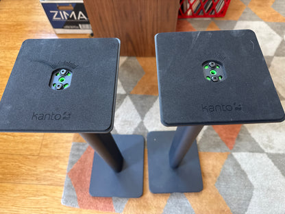 Aerial Acoustics 5T High Gloss Ebony Speakers with Kanto Metal Stands