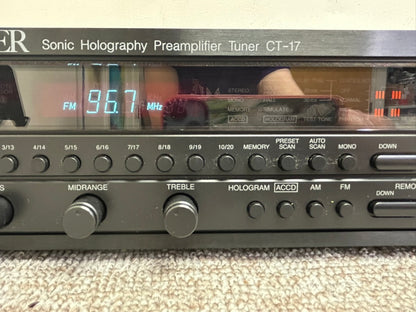 Carver CT-17 Preamplifier/Tuner * Fully Serviced * Tuner does work but can't lock stations * AS IS