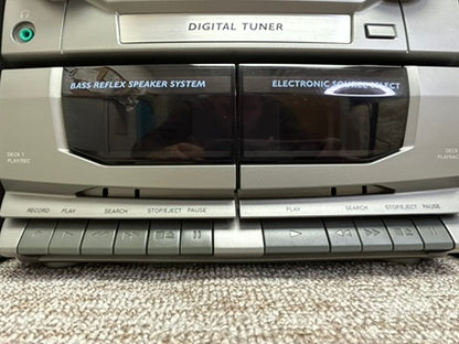 Philips AZ2765 Portable Boombox * CD-Radio-Double Cassette * Fully Serviced * New Belts