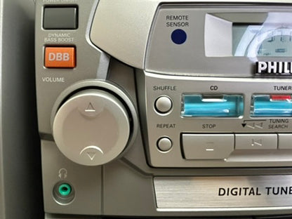 Philips AZ2765 Portable Boombox * CD-Radio-Double Cassette * Fully Serviced * New Belts