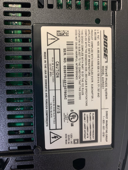 Bose Wave Radio AWRCC1 Black w/Remote