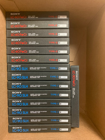Sony LC Elcaset Blank Audio Tapes USED Mixed Box of 15