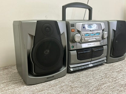 Philips AZ2765 Portable Boombox * CD-Radio-Double Cassette * Fully Serviced * New Belts