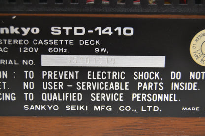Sankyo STD-1410 Cassette Deck * Fully Serviced * New Belts