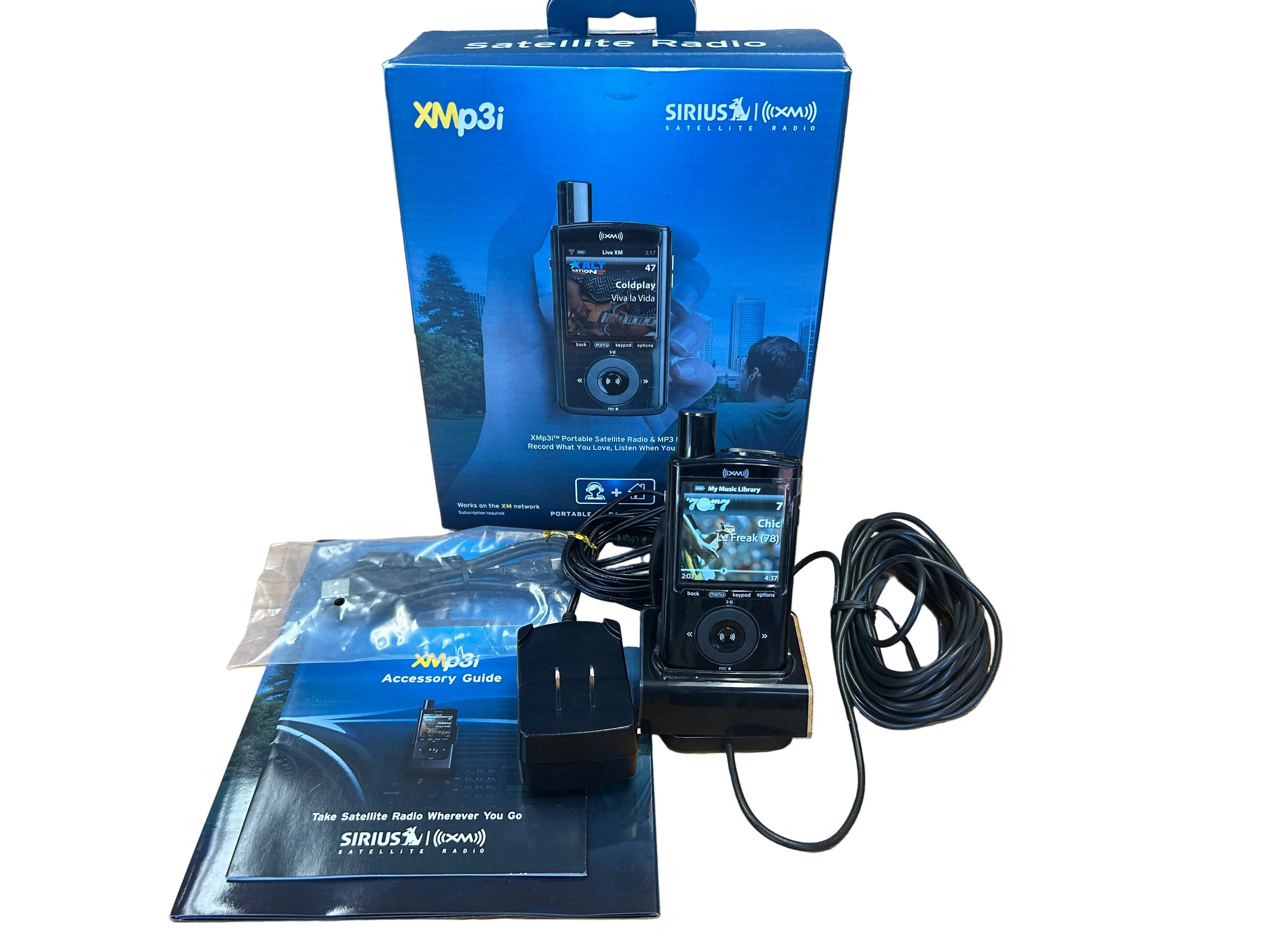 Sirius XMP3i Portable Satellite Radio MP3 Player w/ XPHD1 Dock & Accessories