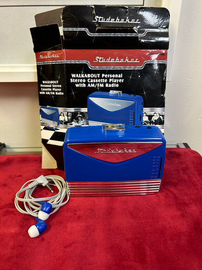 Studebaker Walkabout II Blue Walkman Cassette AM/FM Radio SB3650ANS