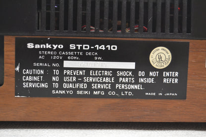 Sankyo STD-1410 Cassette Deck * Fully Serviced * New Belts