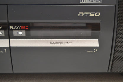 Panasonic RX-DT50, Vertical CD Player Stereo AM / FM Radio Dual Cassette 1980's 8 Fully Serviced * New Belts