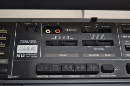 Panasonic RX-DT50, Vertical CD Player Stereo AM / FM Radio Dual Cassette 1980's 8 Fully Serviced * New Belts