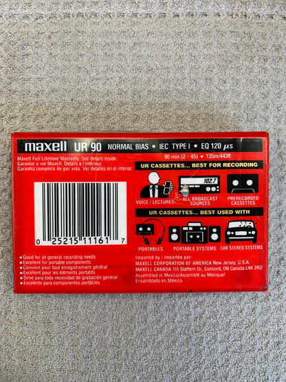 1998 Maxell UR Blank Cassette 90 mins