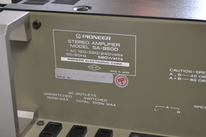 Pioneer SA-9500 Integrated Amplifier * FULLY RECAPPED * Box * MINT ! * 1976 * 80W RMS