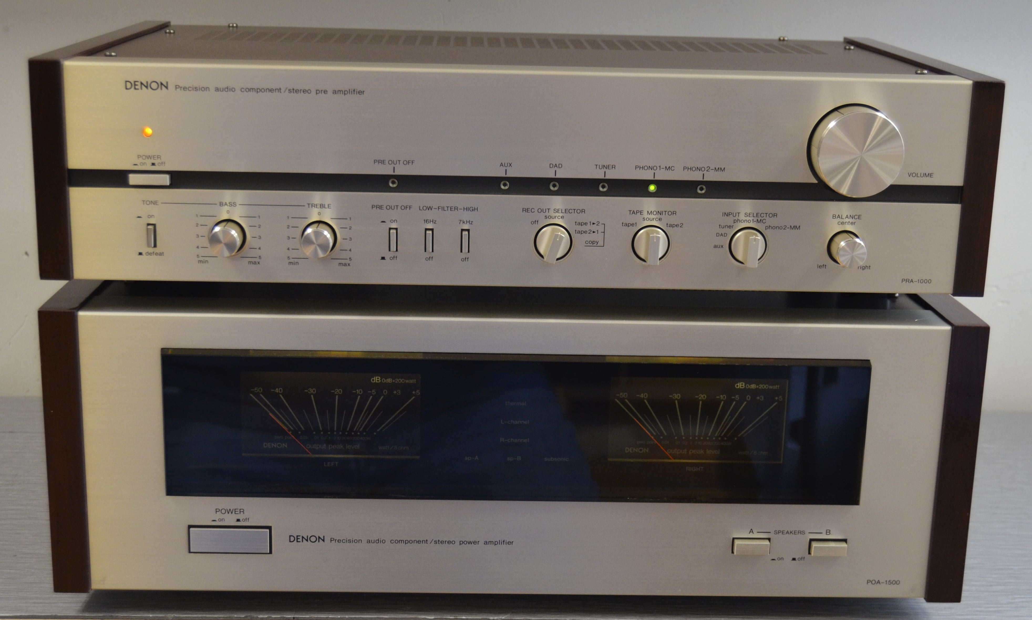 Denon Combo - PRA-1000 Preamplifier - POA-1500 Power Amplifier