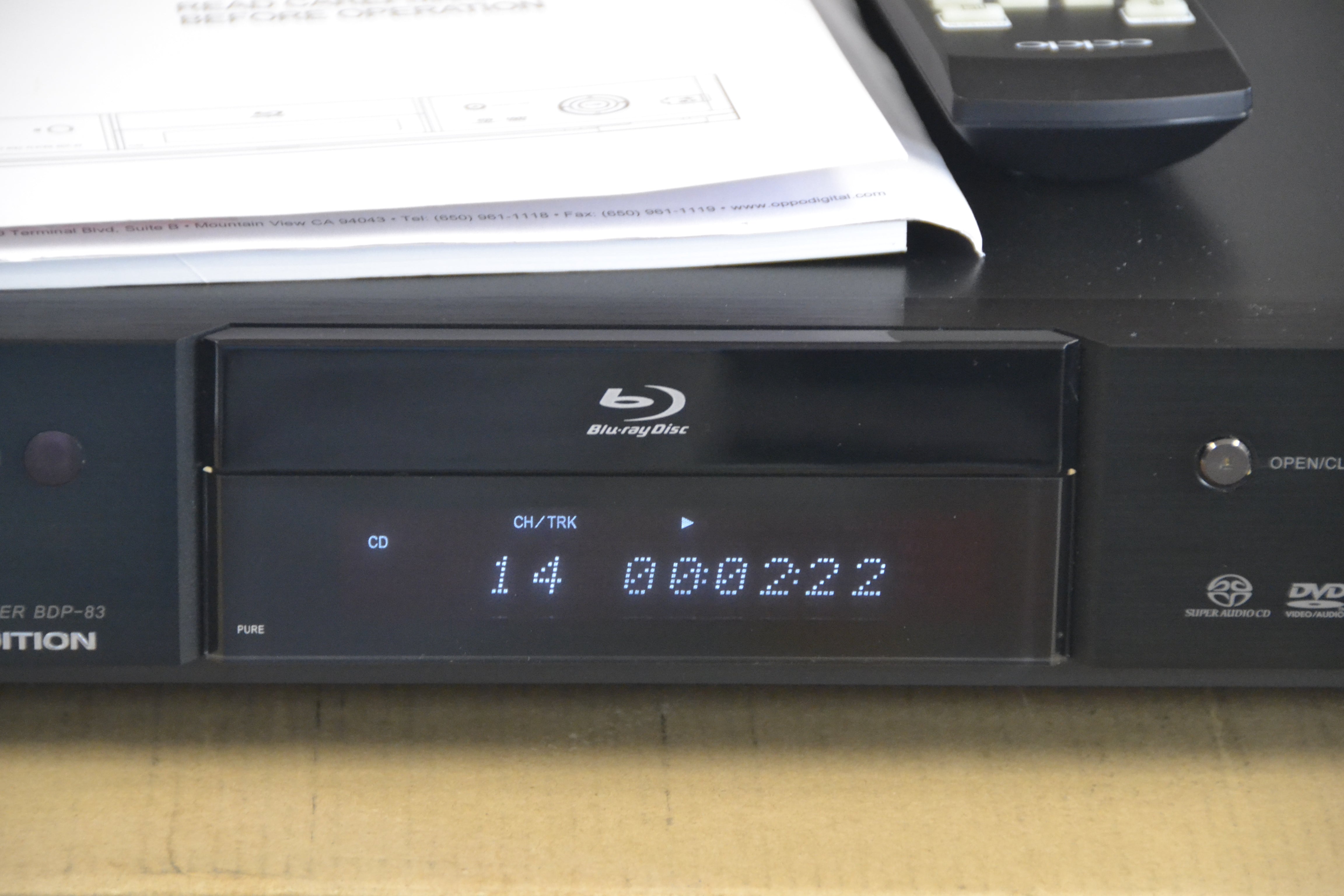 Oppo BDP-83SE BluRay SACD Player * Remote * Box * Manual
