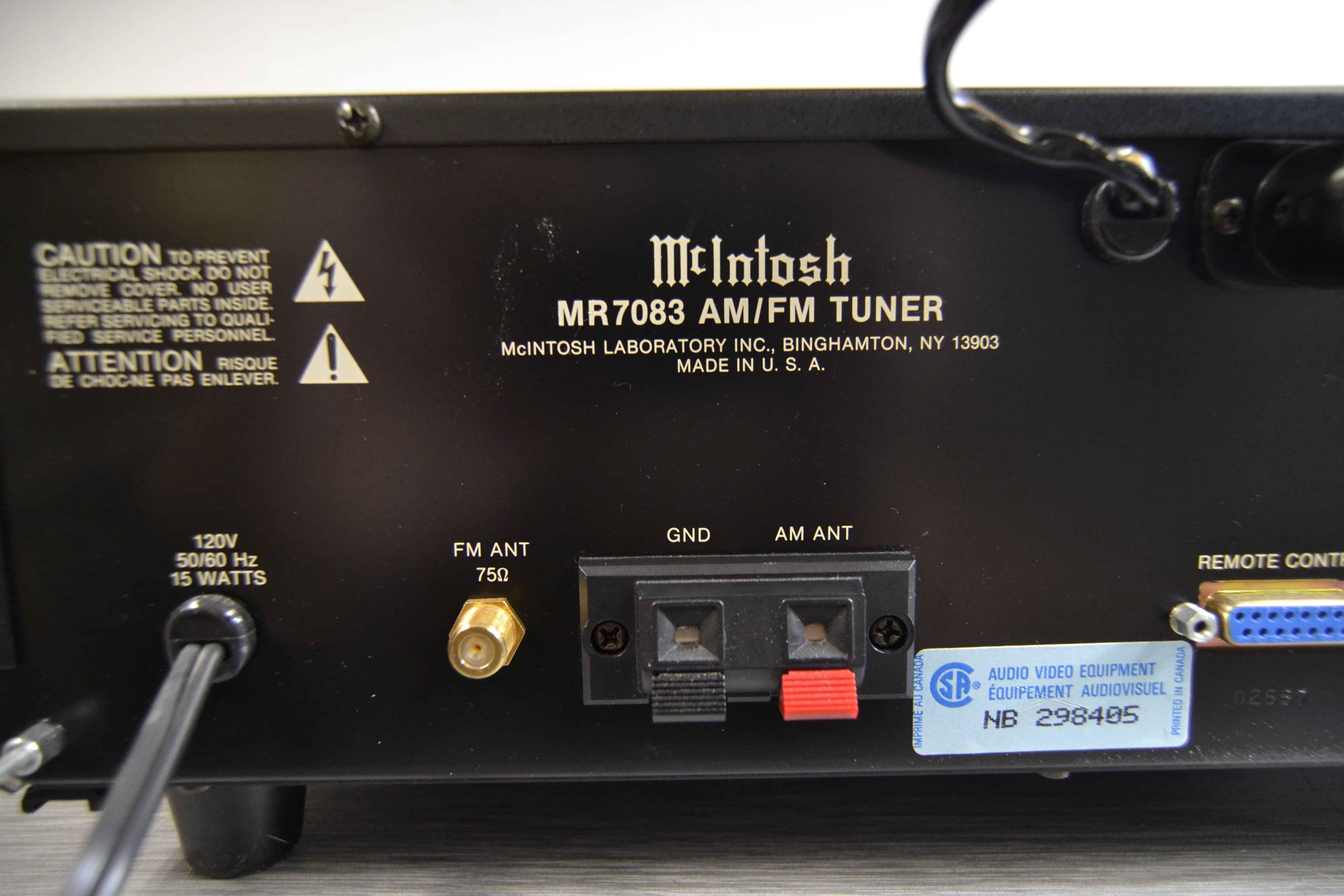 McIntosh MR7083 Solid-State Tuner - Thumbnail 2
