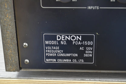 Denon Combo - PRA-1000 Preamplifier - POA-1500 Power Amplifier 150W RMS