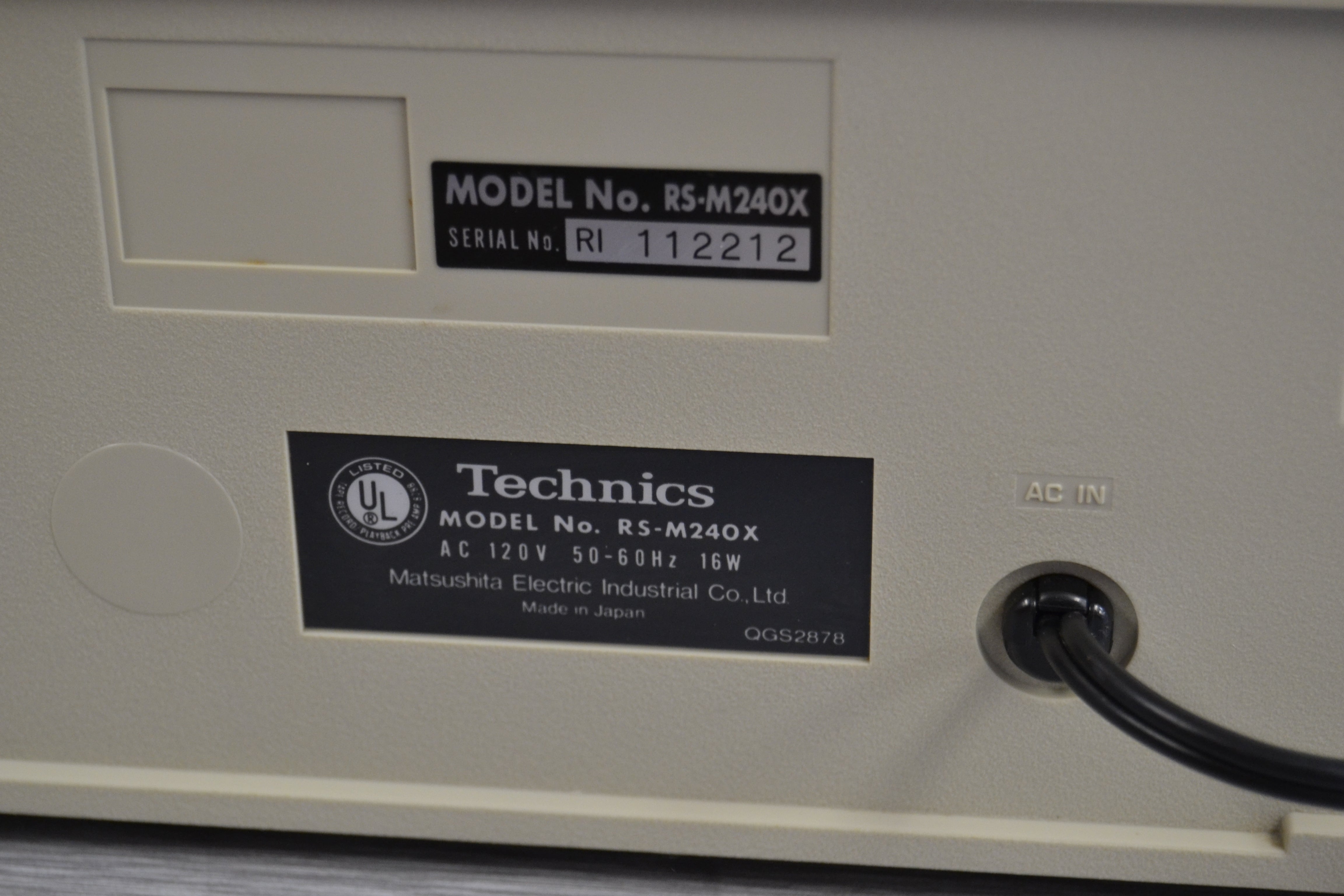 Technics RS-M240X Single Cassette Deck * DBX – The Turntable Store