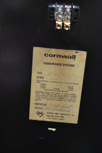 Klipsch Cornwall * 1976 * Brazilian Rosewood * Consecutive Serial