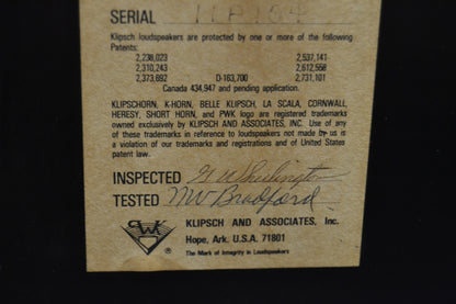 Klipsch Cornwall * 1976 * Brazilian Rosewood * Consecutive Serial