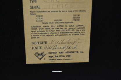 Klipsch Cornwall * 1976 * Brazilian Rosewood * Consecutive Serial