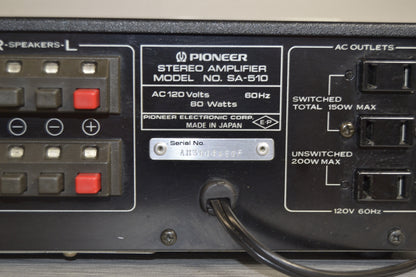 Pioneer SA-510 Integrated Amplifier * 33W RMS * 1980